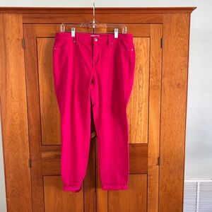 LILA RYAN Women's Cropped Jeans in Vibrant Pink